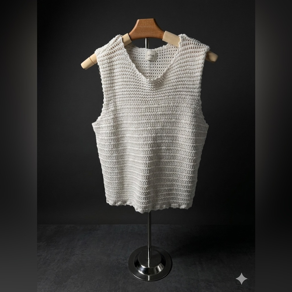 NWOT Wilfred Aritzia White‎ Crochet Top | Size Large